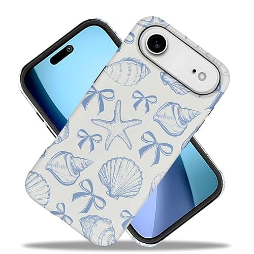DAIZAG Case Compatible with iPhone 17 Air,Fit Shockproof Cover for Women Girls,Blue Seashell Bow thumbnail 2