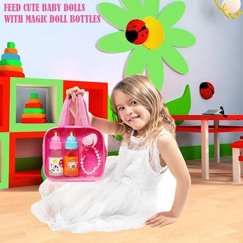 My Sweet Baby® Magic Doll Feeding Disappearing Bottles with Sounds Set – Sound Sips, Says “Mama”, Giggle + Pacifier Clip – Pretend Play Baby Toy Accessories Toy Accessories for Dolls thumbnail 6