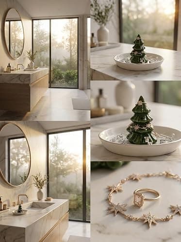 mono living Forest Green Christmas Tree Ring Dish – Ceramic Jewelry Holder for Kitchen Sink or Vanity – Aesthetic Holiday Decor, Xmas Tree Trinket Tray, Birthday or Christmas Gifts for Women thumbnail 6