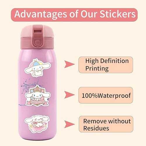 120PCS Cinnamoroll Stickers for Kids,Vinyl Waterproof Decal for Water Bottle Laptop Toy Sticker for DIY Decorate Bumper Phone Hard Hat Kids Teens Gifts (Cinnamorol) thumbnail 3