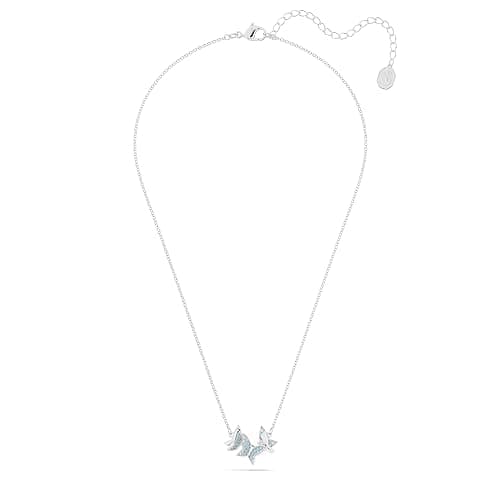 Swarovski Lilia Butterfly Necklace, Earrings, and Bracelet Crystal Jewelry Collection, Blue Crystals in a Rhodium Tone Finished Setting thumbnail 2