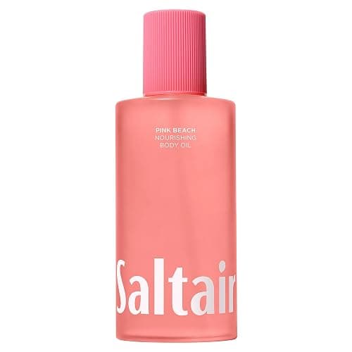 Saltair Body Oil. Jumbo Size Pink Beach After Shower and Bath Oil for Women and Men. Botanical, Non-Greasy, and Well-Absorbing Moisturizer for Hydrating Dry Skin – 10oz Bottle - Image 1