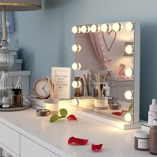 Fenair Hollywood Vanity Mirror with Lights Lighted Makeup Mirror with 14 Dimmable LED Bulbs,Adjustable Brightness,Touch Screen, USB Port,Tabletop thumbnail 7
