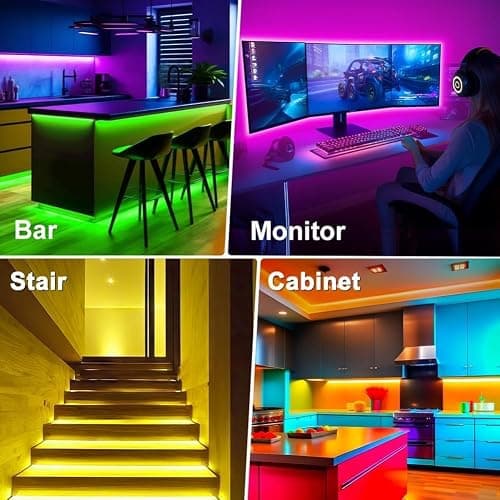 PSTAR LED Lights for TV,6.56ft Music Sync RGB Backlight with Remote & App Control, USB Powered for 32-40 Inch TVs, Gaming Monitors, PC, Bedroom thumbnail 5