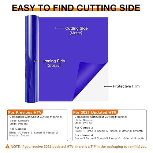 HTVRONT HTV Vinyl Rolls Blue Heat Transfer Vinyl - 12" x 20ft Blue HTV Vinyl for Shirts, Iron on for All Cutting Machines - Easy to Cut & Weed for Heat Transfer Design thumbnail 7