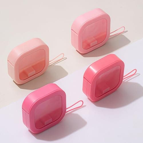 Kathfly 4 Pcs Pink Color Hair Tie Organizer Portable Hair Accessory Storage Containers Stackable Tie Bobby Pin Holder Home Cotton Swab Dispenser Accessories Jewelry Organizer Box thumbnail 3