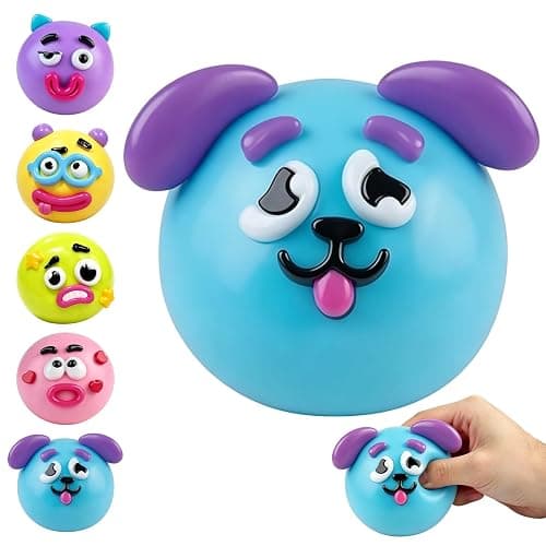 Curiosities Dog Face Swap Squishy Cute Slow Rise Relaxing Sensory Fidget Relief for Adults Anxiety Relief (Blue) - Image 1