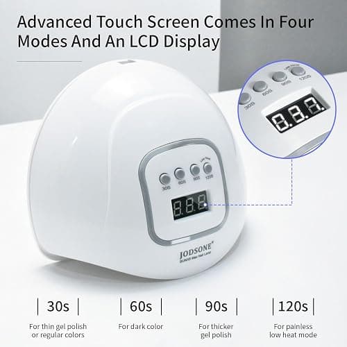 JODSONE U V LED Nail Lamp, Nail Dryer for Gel Polish, Led Light with Automatic Sensor & 4 Timers thumbnail 2
