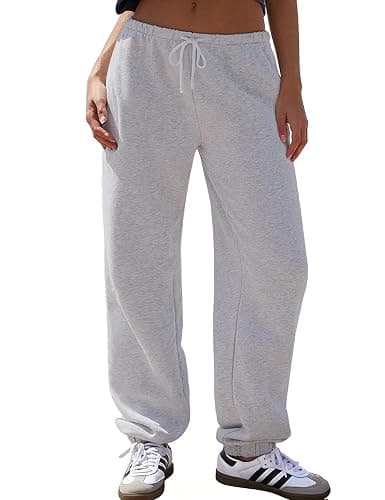 Ugerlov Women's Low Rise Fleece Lined Baagy Sweatpants 2026 Trendy Drawstring Lounge Casual Sweat Pants with Pockets - Image 1