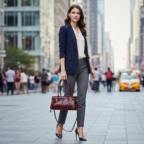 P. Atelier Women’s Shoulder Bag, Faux Leather Crossbody Handbag | Structured Design Detachable Strap Medium Size Lightweight Work & Everyday Use thumbnail 2