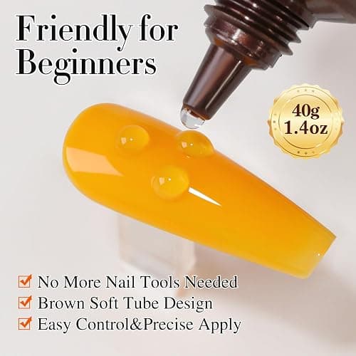 Double Rhythm 3D Gel Nail Art Sculpting Gel Glue No Wipe for Drawing,Molding, Sculpture,DIY Design Decoration 40g (1.4 Oz Clear) thumbnail 5