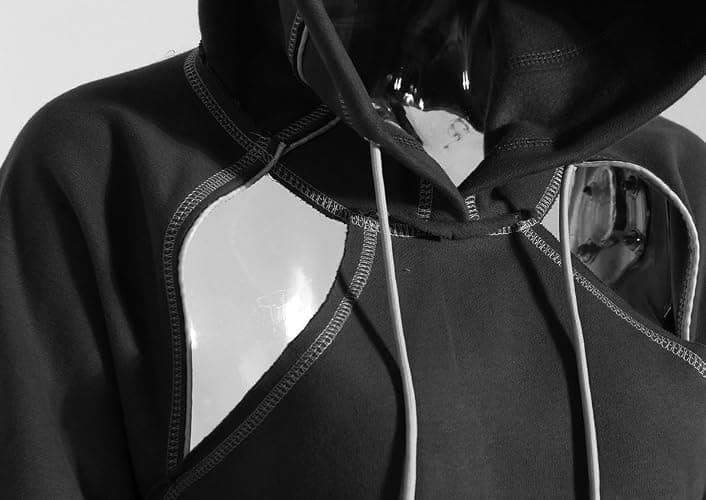 Pooyikoi Crop Hip Hop Hoodies Women Pullover Spring Autumn Cutout Backless Bandage Short Hooded Sweatshirt Tracksuit thumbnail 6