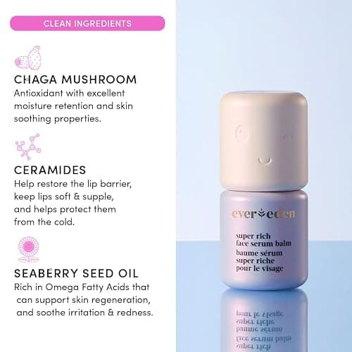 Evereden Super Rich Hydrating Face Serum Balm: Clean & Vegan, Soothing & Nourishing Moisturizer Stick for Harsh, Cold Climates - With Syberian Chaga, Ceramides, & Seaberry Seed Oil thumbnail 3