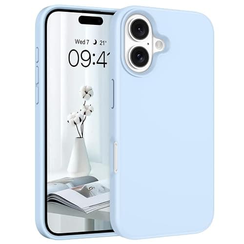 Telaso Magnetic for iPhone 16 Case, iPhone 16 Liquid Silicone Phone Case Compatible with Magsafe, with Microfiber Lining Protective Soft Anti-Scratch Slim Fit Phone Case for iPhone 16, Light Blue - Image 1