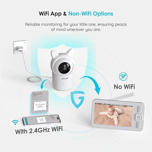 ieGeek 5" Screen Baby Monitor with Camera and Night Vision, 1080P Smart Video Baby Camera, Baby Monitor Long Range with Free APP, Motion&Sound Detection, Temper& Humidity Sensor, Two-Way Talk, PTZ thumbnail 5