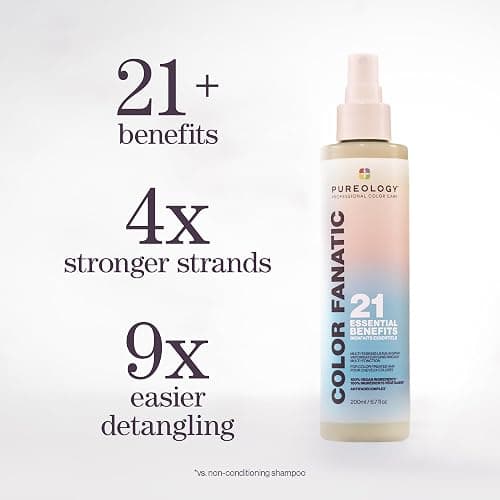 Pureology Color Fanatic Multi-Tasking Leave-In Spray, 21 Benefits for All Hair Types, Heat Protection, Detangling & Frizz Control, Infused with Coconut & Camellia Oils, Color Safe, Vegan thumbnail 2