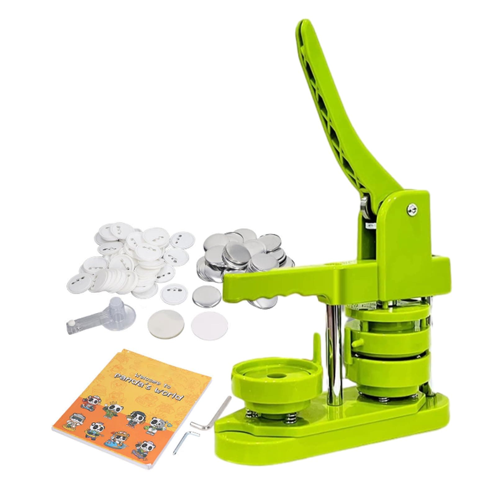 Button Maker Machine, DIY Button Pin Maker Machine, Badge Button Press Machine with 100Pcs Button Parts, Circle Cutter, Book (58mm) - Image 1