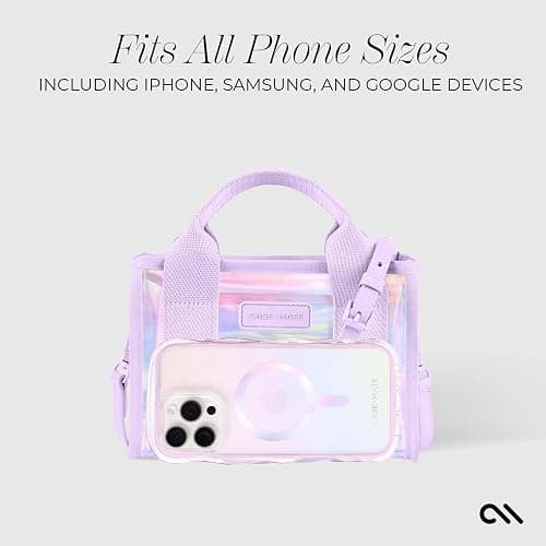 Case-Mate Soap Bubble Jelly Stadium Bag for Women - Clear Tote Bag for Stadium Events - Iridescent Mini Purse with Crossbody Strap - Water-Resistant Tote Handbags for Keys, Phone, Wallet & Sunglasses thumbnail 8