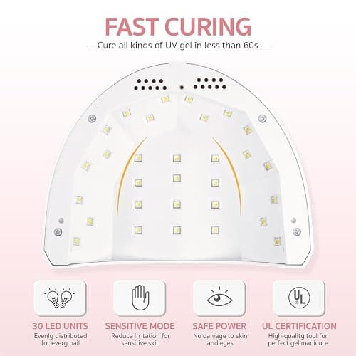 GAOY Fast Curing Lamp Professional Salon-Graded UV LED Curing Light with Powerful 30 LED Beads and Automatic Infrared Sensor 3 Timers for Gel Nail Polish Acrylic Gel Nail Dryer thumbnail 3