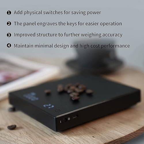TIMEMORE Black Mirror Basic 2 Coffee Scale, Espresso or Pourover Scale with Timer, 2000 Grams Capacity (Black) thumbnail 6