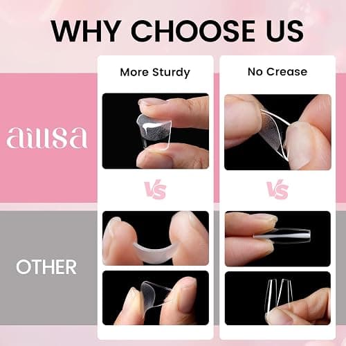 AILLSA Gel Nail Tips Kit Extra Short Square Nail Tips 120pcs, Upgrade Glue Gel 30g for False Nail Tips, Nail Extensions Full Kit with Portable Nail Lamp for Beginners thumbnail 7