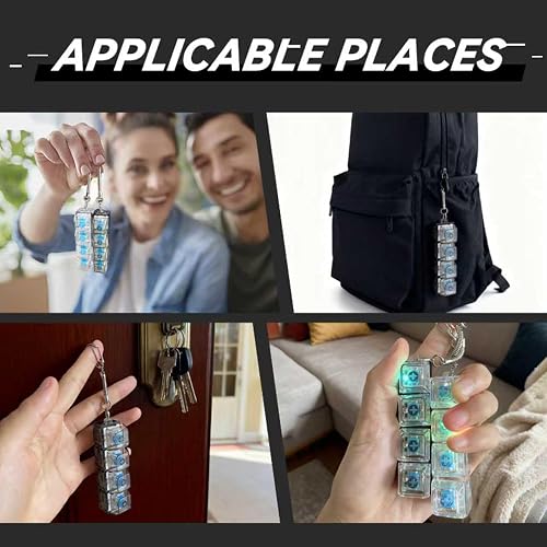 Keyboard Fidget Toy, Keyboard Clicker with LED Light, Keyboard Fidget Keychain, Keyboard Button Finger Clicker for Anxiety Relief (Style-2) thumbnail 4
