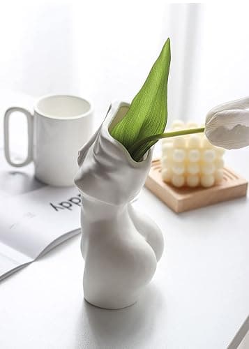 Female Body Vase - Elegant Vase for Flowers, Luxury Home Décor Vase, Woman Body Sculpture, Artistic Plant Vase, Modern Body Planter for Women’s Home Décor - White thumbnail 3