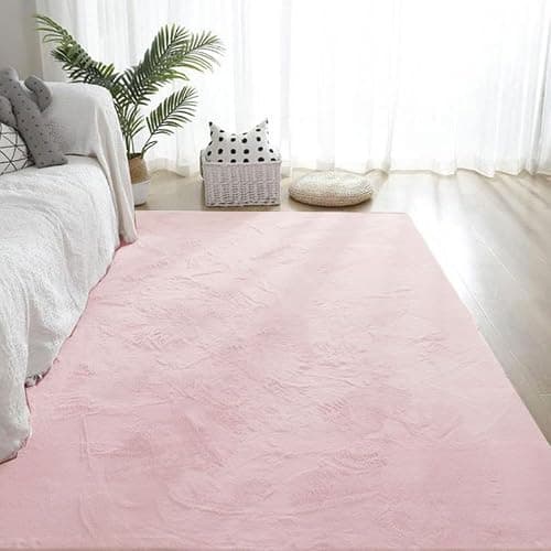 Home Decor Carpet Living Room Soft Fluffy Plush Rugs Children Bedroom Mat Non-Slip Carpet Gray,Light Pink,40x60cm 15.7x23.6in - Image 1