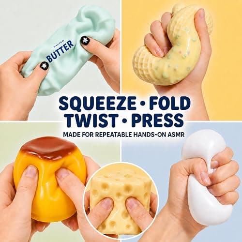 Crunchy Pudding Squishy with Textured ASMR Filling for Adults (Pudding) | Soft Squeezable Stress Relief Desk Accessory with Realistic Pudding Shape thumbnail 3