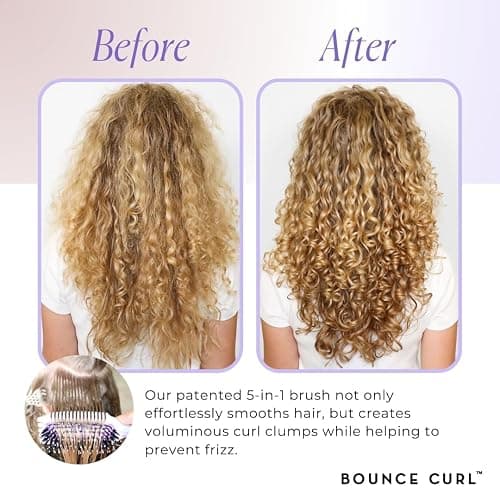Bounce Curl Volume EdgeLift Brush, 5-in-1 Tool for Volumized Waves, Curls & Coils - Purple thumbnail 3
