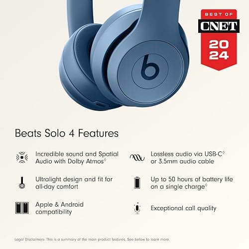 Beats Solo 4 - Wireless Bluetooth On-Ear Headphones, Apple & Android Compatible, Up to 50 Hours of Battery Life - Slate Blue thumbnail 2