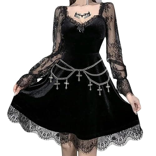 Wloisc Star Waist Chain Belt - Punk Gothic Crossover Body Belly Chains Tassel for Women Girl thumbnail 5