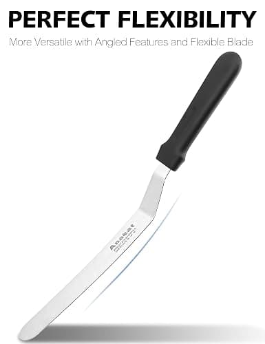 Anaeat Icing Spatulas, Set of 2 Professional Cake Angled Offset Spatula with 6", 8" Stainless Steel Blades - Thickened Frosting Knife with Durable Plastic Handle for Cake Decorating Pastry & Baking thumbnail 4