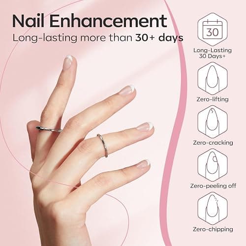 modelones Builder Nail Gel, 2 Pcs Clear and Cover Nude Builder Nail Polish, 8-in-One Apex Building Thickening Strengthener Extension Rubber Color Base Gel for DIY Home Salon Gifts LED Lamp Cured 10ml thumbnail 6