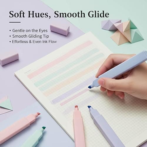 Ouksma Pastel Highlighters Set of 12, Soft Color Mild Highlighters, Eye-Friendly No Bleed Quick Dry Markers for Journaling, Note Taking, Aesthetic School & Office Supplies thumbnail 5