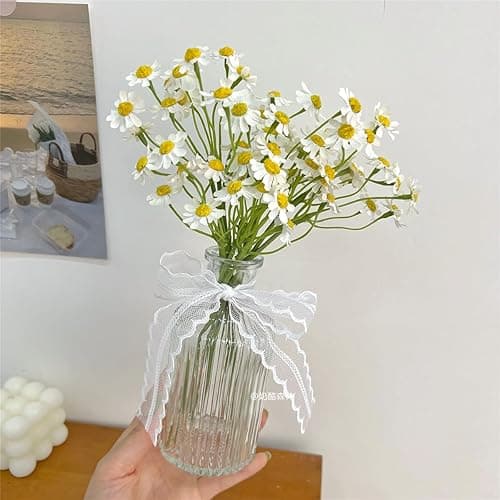 Smalldu Small White Daisy Flowers Artificial,2 Bouquet/12Pcs 10 Inch Fake Daisies,Spring Wild Flower for Party Decor (Vase Not Inclouded) - White - 2 thumbnail 7