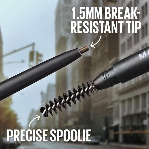 Maybelline Express Brow Ultra Slim Eyebrow Makeup, Brow Pencil with Precision Tip and Spoolie for Defined Eyebrows, Deep Brown, 1 Count thumbnail 5