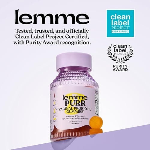Lemme Purr Vaginal Probiotic Gummies for Women, 30-Day Supply | Balanced pH, Healthy Odor, Yeast Balance & Flora Support + Vitamin C for Immune Health - Tasty Pineapple thumbnail 5