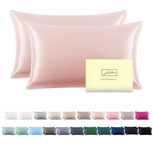 Silk Pillow Cases 2 Pack Soft Breathable and Sliky Standard Size Pillow Cases Set of 2,Natural Mulberry Satin Silk Pillowcase with Hidden Zipper for Hair and Skin (Coral,20"X 26",2pcs) - Standard（20"X 26"） - Coral-2 Pack - Image 1