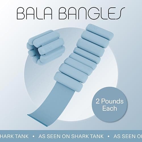 Bala Bangles Wrist & Ankle Weights for Women & Men - Adjustable Silicone Weighted Bracelet Set for Gym, Yoga, Pilates, Cardio & Strength Training - Wearable Arm & Leg Workout Weights thumbnail 2
