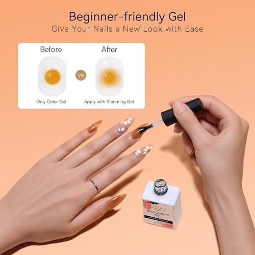 Makartt Clear Blooming Gel 15ml UV LED Soak Off Nail Art Polish for Spreading Effect Marble Nail Polish Gel Paint Nail Designs for DIY Color Flower Watercolor Magic Beauty Gift thumbnail 5