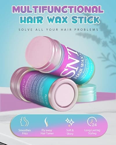 Samnyte Hair Wax Stick for Girls Women, Wax Stick for Hair, Tamer for Flyaway, Hair Accessories ＆ Hair Bun Maker for Women to Ponytail, Bun, Braids, Stocking Stuffers for Teen Girls thumbnail 3