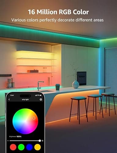 Lepro SE1 AI Smart LED Strip Lights - 16.4ft RGB Color Changing Light Strips with APP Control, AI Generated Lighting, Music Sync, 2.4GHz Wi-Fi & Bluetooth LED Lights for Home Decor (No Remote) thumbnail 8