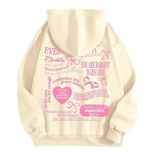 XovLAHzY Cute Hoodies For Women Y2K Oversized Fleece Long Sleeve Graphic Print Sweatshirts Fall Casual Loose Workout Tops thumbnail 5