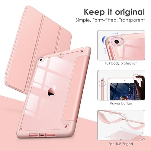 VIKESI for iPad mini 4 5 3 2 1 Case,Clear 7.9 inch iPad mini 1st 2nd 3rd 4th 5th Generation Smart Cover [Support Auto Sleep/Wake] - Rose Gold thumbnail 3
