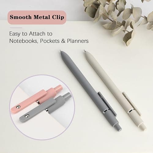 FIOVER Gel Pens 5pcs 0.5mm Quick Dry Black Ink Fine Point Pens | Smooth Writing Gel Ink Pens, Morandi Colors, High-End Series, Office School Supplies, Gifts for Women and Men thumbnail 7