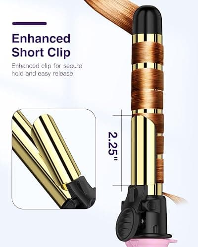 Rotating Curling Iron 1 Inch for All Hair Types-Rapid Heating Automatic Curling Iron Self Curling Wand-Dual Voltage Auto Rotating Hair Curler for Curls and Waves - 1 inch - Pink thumbnail 4