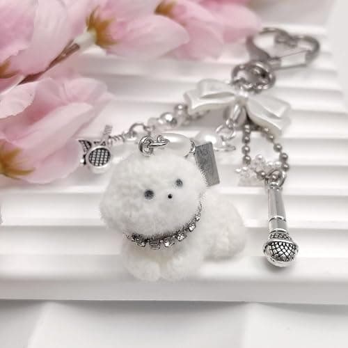 Nalefow Cute Pink Keychain,Fuzzy Cat Keychain Aesthetic Y2K KeychainStylish KeychainsAccessories thumbnail 5