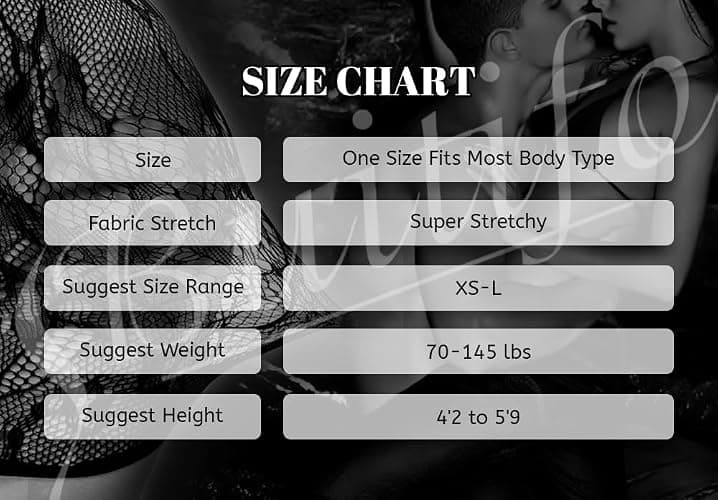 Buitifo Womens Lingerie Set Fishnet BabyDoll Bodysuit Sexy Nightwear - Black Tjca - One Size thumbnail 6
