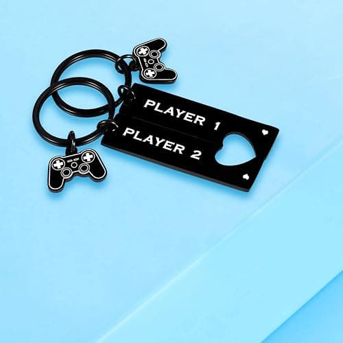 Nimteve 2PCs Funny Gamer Keyring Boyfriend Gifts from Girlfriend Matching Keychain Couple Gifts For Man Husband Fiance Gift from Wife Fiancee Valentine Birthday Anniversary thumbnail 3